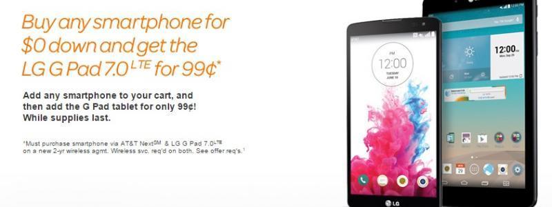 Purchase A New Smartphone At AT&T And Get The G Pad 7.0 LTE For Only $0.99